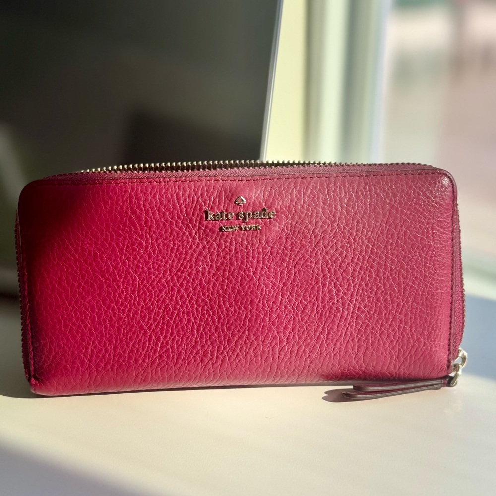 Kate Spade Pink Pebbled Leather Wallet